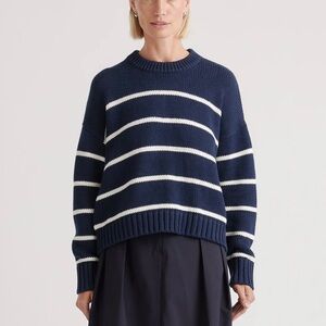 100% Organic Cotton Striped Crew Sweater